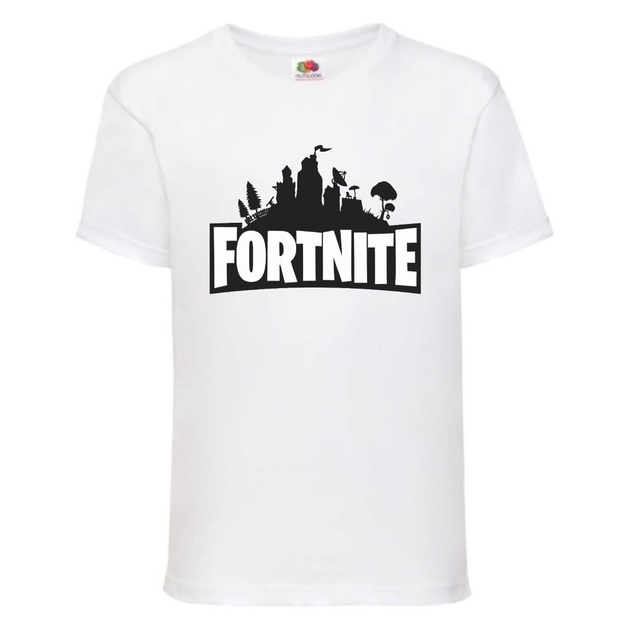 Футболка детская Фортнайт (Fortnite LOGO) белая (FT-02) 128 см от ...