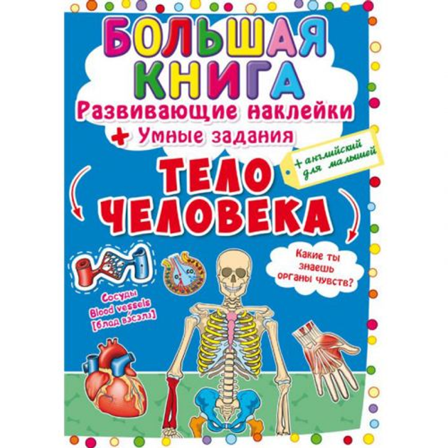 Большая книга Развивающие наклейки. Умные задания. Тело человека (рус ...