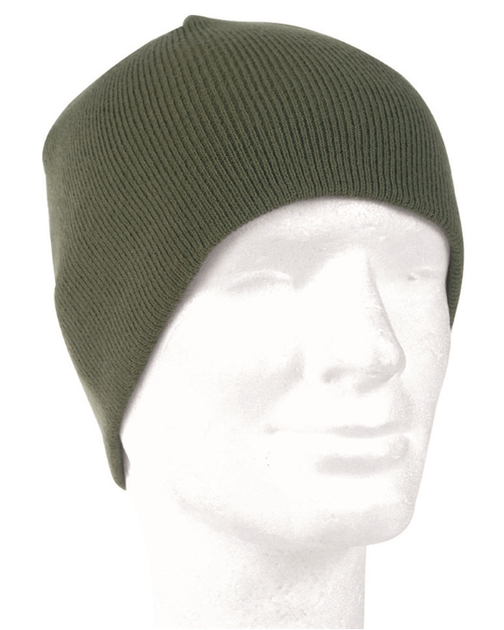 Универсальная шапка унисекс для мужчин и женщин Mil-Tec размер One size из 100% мягкого полиакрила машинной вязки демисезонная без подкладки оливковая - изображение 1