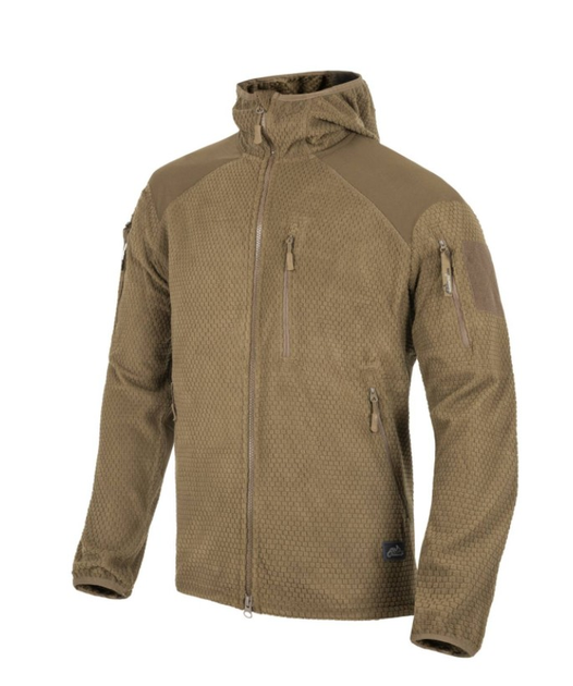 Куртка Alpha Hoodie Jacket - Grid Fleece Helikon-Tex Coyote XL Тактична - зображення 1
