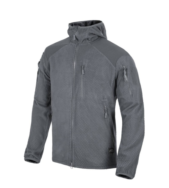 Куртка Alpha Hoodie Jacket - Grid Fleece Helikon-Tex Shadow Grey XXL Тактична - зображення 1