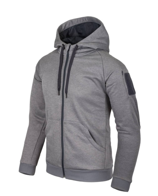Куртка толстовка (Худи) Urban Tactical Hoodie (Fullzip) Helikon-Tex Grey Melange L (Урбан) Тактическая мужская - изображение 1