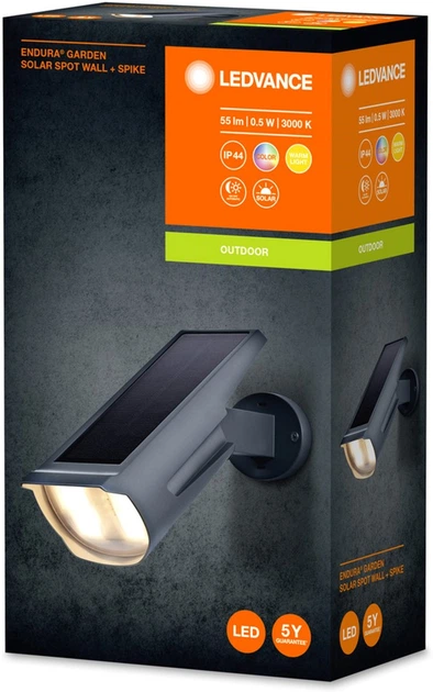 Фасадний світильник на сонячній батареї LEDVANCE ENDURA Garden Solar Spot Wall RGBW 0,5W 3000K IP44 (4058075564169) - Фото 9 Фасадний світильник на сонячній батареї LEDVANCE ENDURA Garden Solar Spot Wall RGBW 0,5W 3000K IP44 (4058075564169) - зображення 9