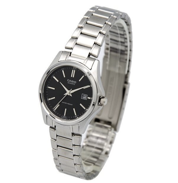 Женские кварцевые часы Casio LTP-1183A-1ADF Черные с серебристым – фото ...