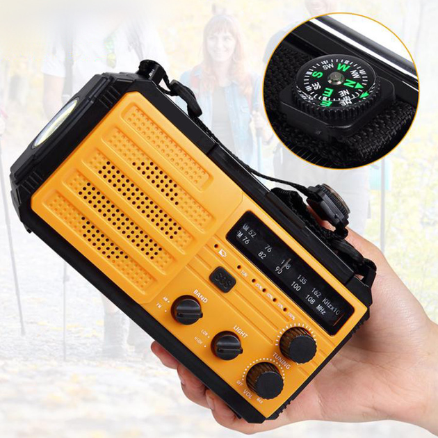 Фонарь кемпинговый KAYINOW 089 8000 mAh с динамо FM-AM радио повербанком - изображение 6