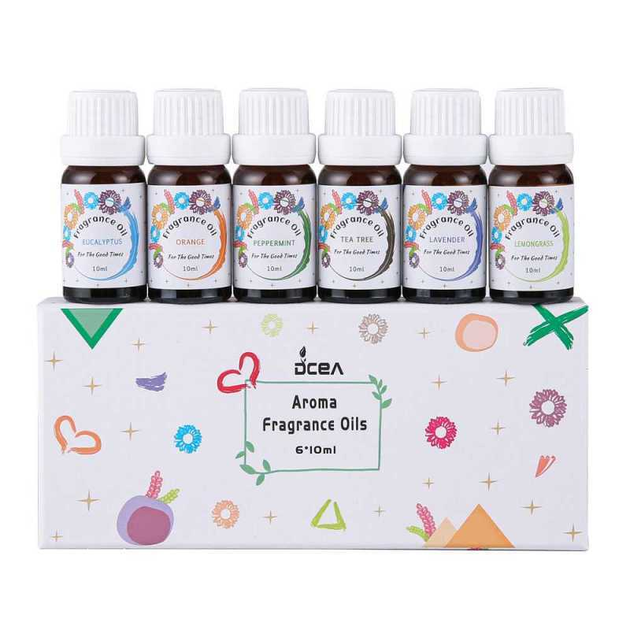 Набор Aroma Oils RH-32 Аромамасла: эвкалипт, апельсин, перечная мята, чайное дерево, лаванда, лемонграсс -6 x 10 мл - изображение 1