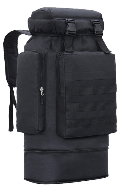 Рюкзак тактичний розсувний K0616 70л чорний - зображення 1