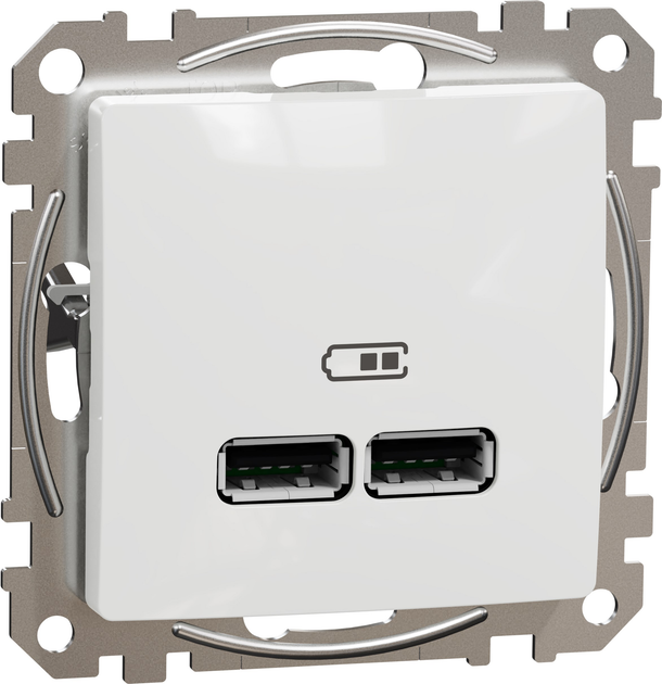 USB розетка Schneider Electric тип A+A 2.1A Sedna Design Белая ...