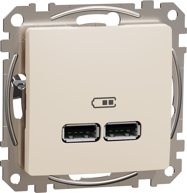 USB розетка Schneider Electric тип A+A 2.1A Sedna Design Бежевая ...