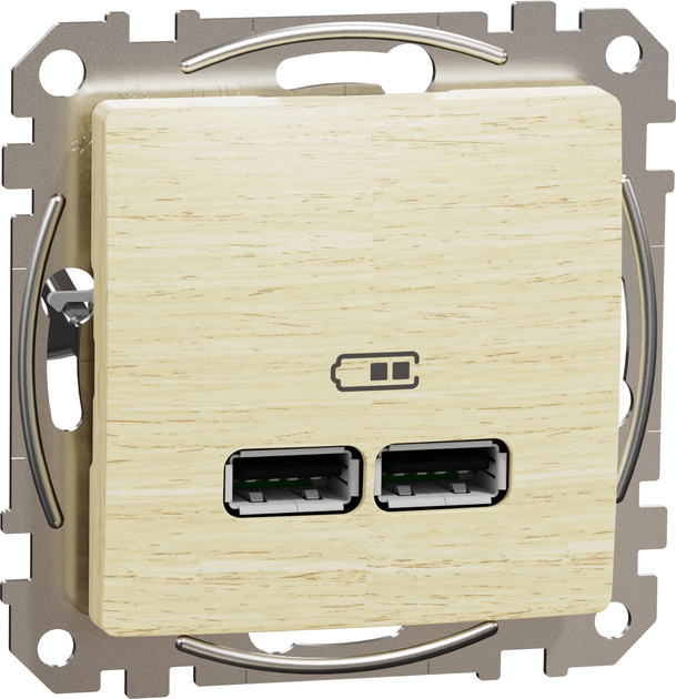 USB розетка Schneider Electric тип A+A 2.1A Sedna Design Береза ...