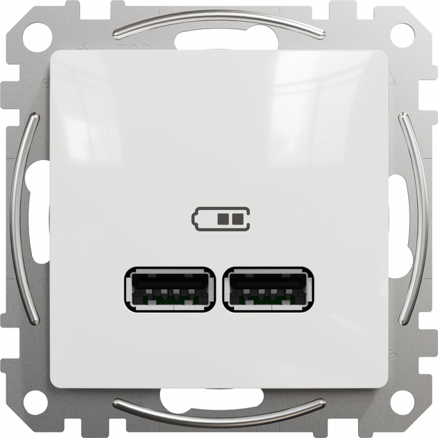 USB розетка Schneider Electric тип A+A 2.1A Sedna Design Белая ...