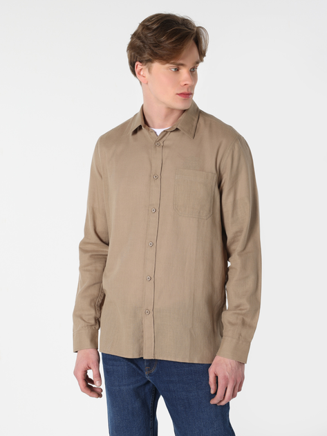 Акція на Сорочка бавовняна чоловіча Colin's CL1062133BEI S Beige від Rozetka
