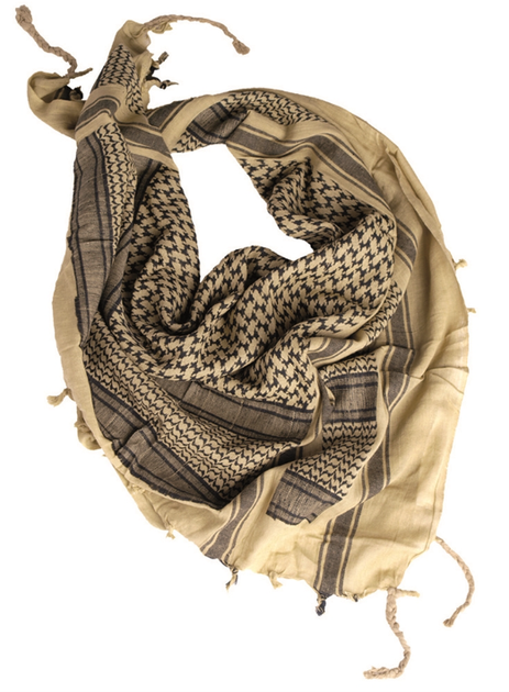 Арафатка шарф - шемаг 110 x 110 см Mil-Tec Универсальный Койот из 100% хлопка можно использовать как шарф камуфляж для лица или платок от холода пыли - изображение 1