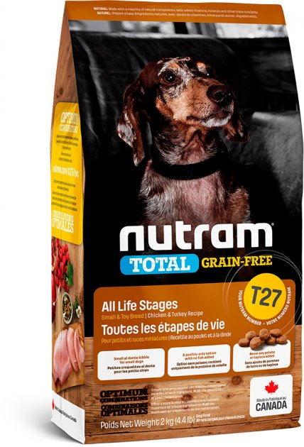 Корм Nutram T27 Total Grain-Free Turkey, Chicken & Duck Small Breed Dog ...