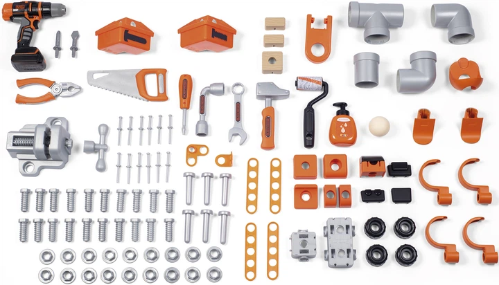 Ігровий набір Smoby Black+Decker Блек+Деккер Мега Майстерня 3 в 1 100 аксесуарів (360726) (3032163607267) - зображення 2
