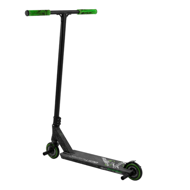 Самокат трюковый двухколесный с алюминиевыми пегами Best Scooter CRASH Черный с зеленым - изображение 2
