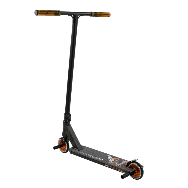 Самокат трюковый двухколесный с алюминиевыми пегами Best Scooter CRASH Черный с оранжевым - изображение 2