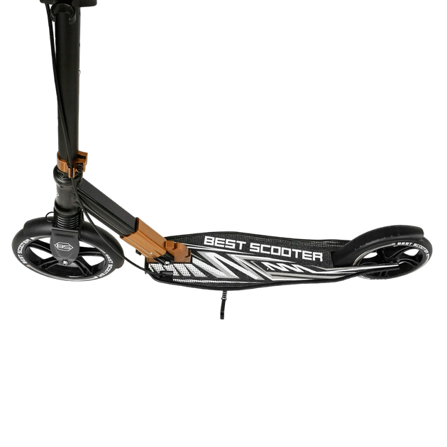 Самокат двухколесный с большими колесами и ручным тормозом Best Scooter Черный - Фото 4 Самокат двухколесный с большими колесами и ручным тормозом Best Scooter Черный - изображение 4