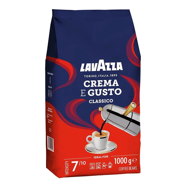 Кофе в зернах Lavazza Crema e gusto Classico 1 кг - Фото 1 Кофе в зернах Lavazza Crema e gusto Classico 1 кг - изображение 1