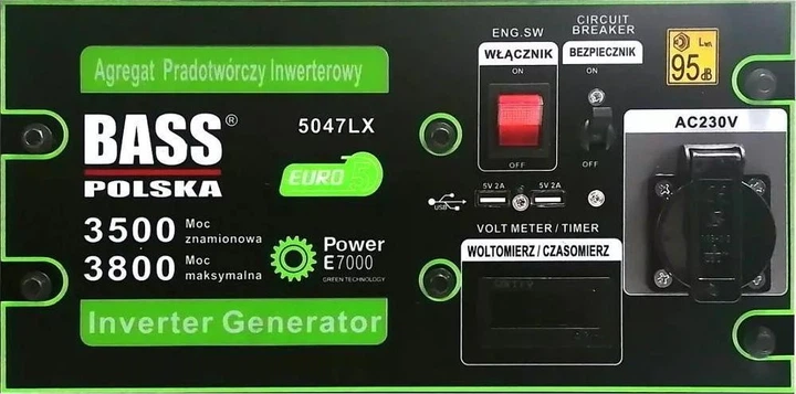 Портативный инверторный генератор 3,8 кВт AVR Bass Polska BP