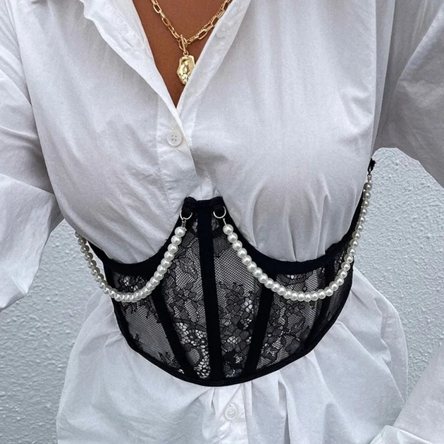 Кружевной корсет, белый цвет, Dolce&Gabbana, F72X4T-HLMQJ