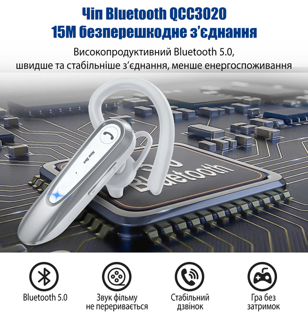Гарнитура Bluetooth наушник вкладыш блютуз 5.0 New Bee LC-B45C White ...