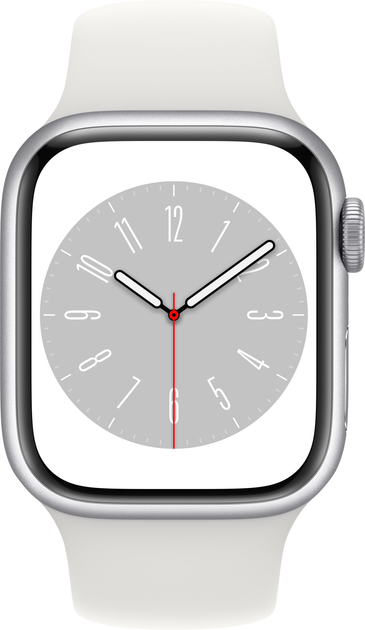 Smartwatch Apple Watch Series 8 GPS 41mm Silver Aluminium Case with White Sport Band (MP6K3) - obraz 2