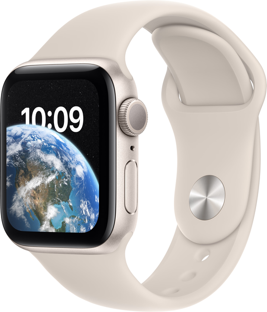 Smartwatch Apple Watch SE (2022) GPS 40mm Starlight Aluminium Case with Starlight Sport Band (MNJP3) - obraz 1