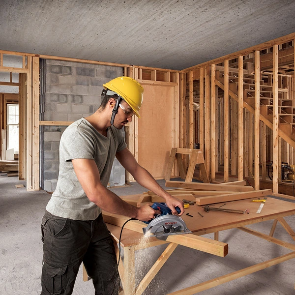Циркулярна пила Bosch Professional GKS 140 1.4 квт 180-184мм діаметр диска 20мм посад. діам.+ диск Eco for Wood паралельний упор, ключ (06016B3020) - зображення 10
