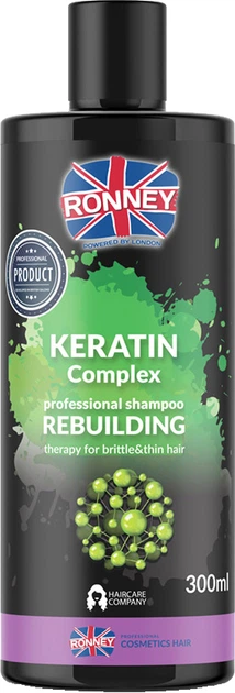 Шампунь кератиновый Ronney Keratin Complex для восстановления тонких и ломких волос 300 мл (5060589155589) - Фото 1 Шампунь кератиновый Ronney Keratin Complex для восстановления тонких и ломких волос 300 мл (5060589155589) - изображение 1