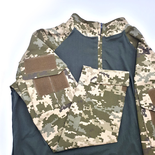 Бойова сорочка Убакс (розмір XXL) тактична футболка з довгим рукавом UBACS чоловіча армійська кофта з замком олива піксель убокс - зображення 1