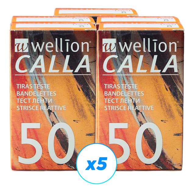 Тест-полоски Веллион Калла (Wellion Calla Light) №50 - 5 уп., (250 шт.) - изображение 1