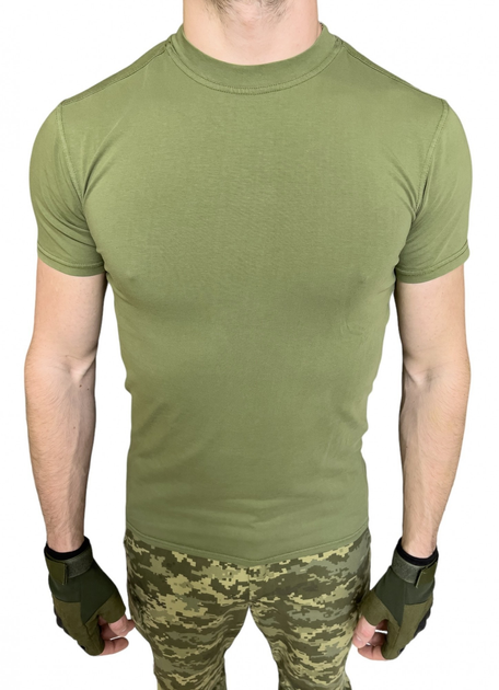 Футболка Оліва ЗСУ, літня військова футболка чоловіча, тактична футболка військовослужбовців все. Розмір 50 - зображення 2