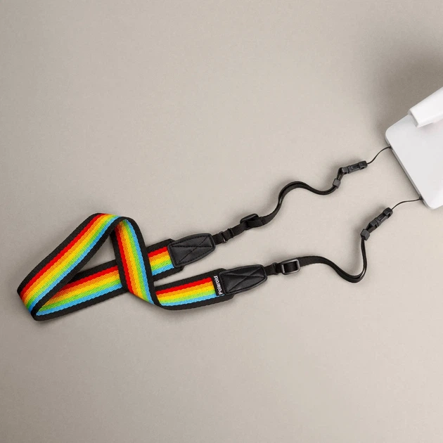 Ремень для фотоаппарата Polaroid Camera Strap Flat Rainbow black (006055) - Фото 2 Ремень для фотоаппарата Polaroid Camera Strap Flat Rainbow black (006055) - изображение 2