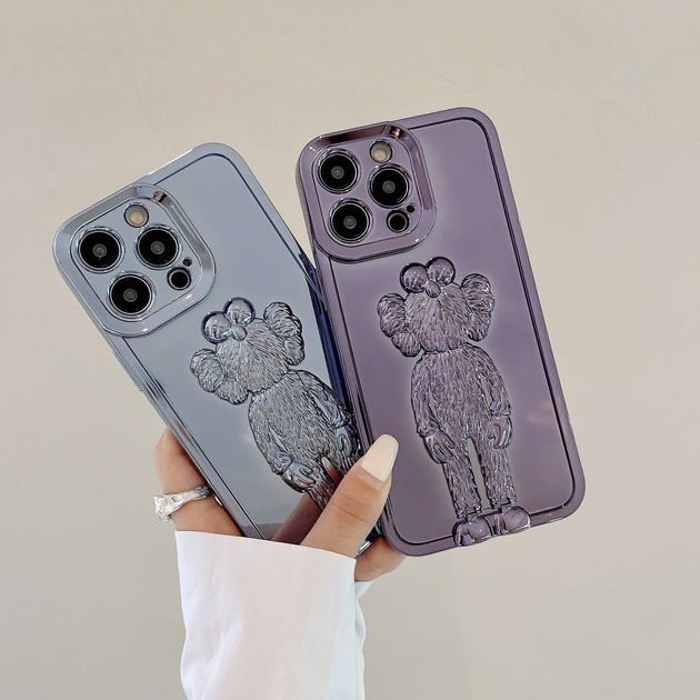 Зеркальный чехол для iPhone 14 Pro Max Kaws Seeing Watching Серый ...