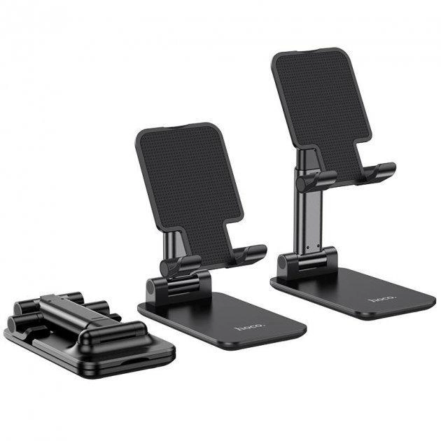 Підставка для телефону і планшета HOCO Carry folding desktop stand PH29A Black - Фото 4 Підставка для телефону і планшета HOCO Carry folding desktop stand PH29A Black - изображение 4