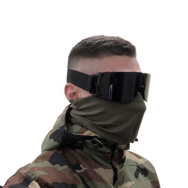 Тактична маска Daisy зі змінними лінзами Чорна Армійські окуляри - зображення 1