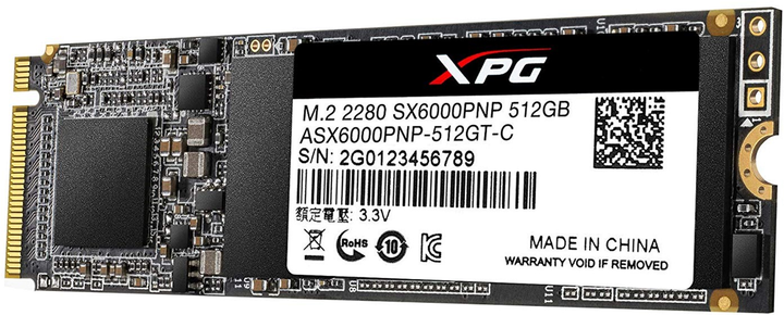 ADATA XPG SX6000 Pro 512GB M.2 2280 PCIe Gen3x4 3D NAND TLC (ASX6000PNP-512GT-C) - obraz 2