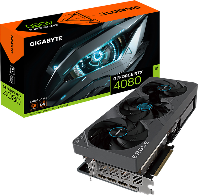 Gigabyte PCI-Ex GeForce RTX 4080 Eagle OC 16GB GDDR6X (256bit) (2520/22400) (HDMI, 3 x DisplayPort) (GV-N4080EAGLE OC-16GD) - obraz 7