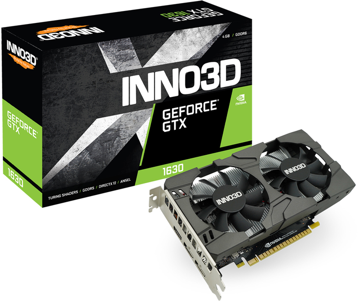 INNO3D PCI-Ex GeForce GTX 1630 Twin X2 OC 4GB GDDR6 (64bit) (1740/12000) (HDMI, 2 x DisplayPort) (N16302-04D6X-1177VA25) - obraz 2