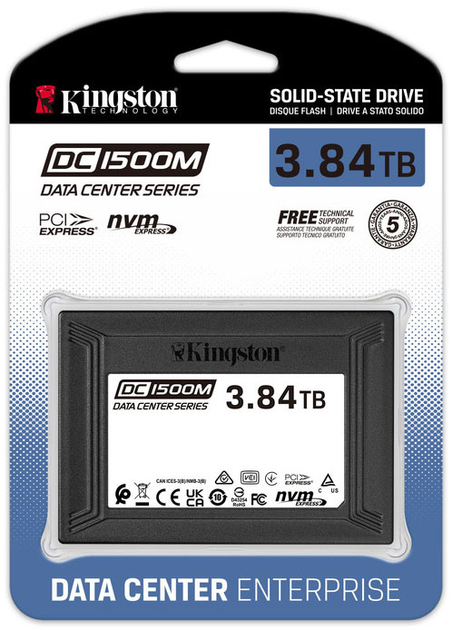 Dysk SSD Kingston DC1500M 3.84TB U.2 PCIe 3.0 x4 3D NAND (TLC) (SEDC1500M/3840G) - obraz 3