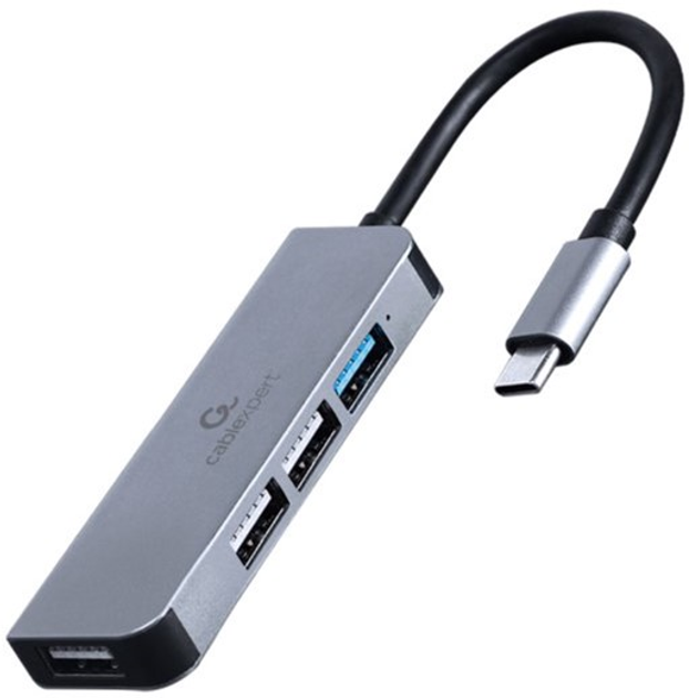USB-хаб Cablexpert 4-портовий (UHB-CM-U3P1U2P3-01 USB-С) - зображення 1