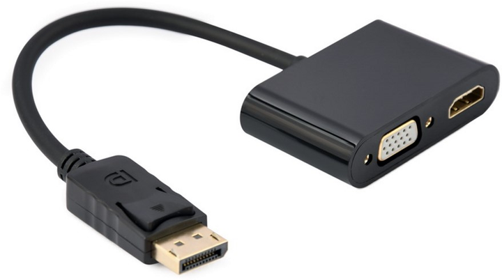 Адаптер-перехідник Cablexpert DisplayPort на HDMI/VGA (A-DPM-HDMIFVGAF-01) - зображення 1