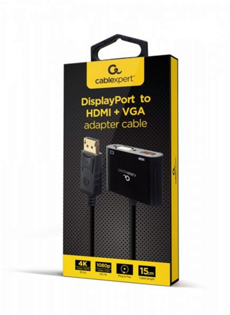 Адаптер-перехідник Cablexpert DisplayPort на HDMI/VGA (A-DPM-HDMIFVGAF-01) - зображення 2