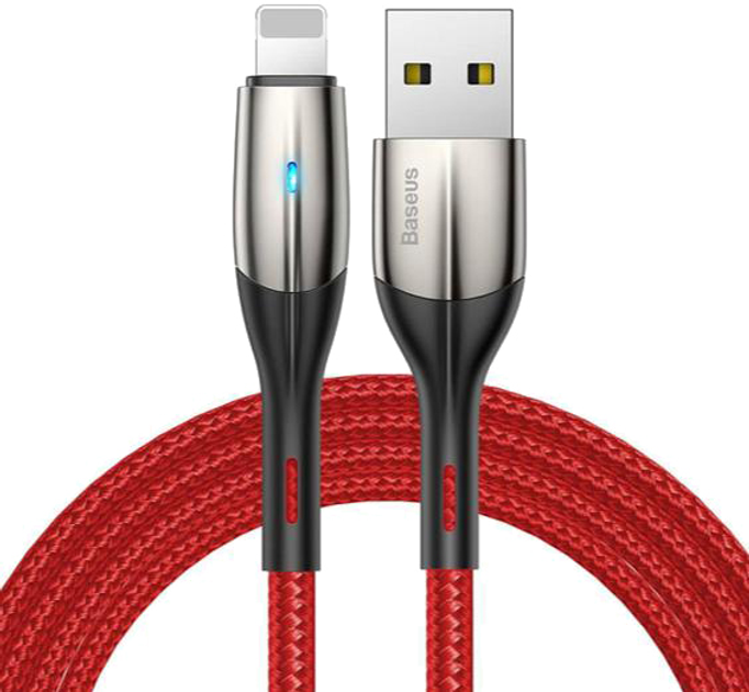 Kabel Baseus Horizontal Data Cable (with an Indicator Lamp) USB for iP 1.5 A 2 m Red (CALSP-C09) - obraz 1