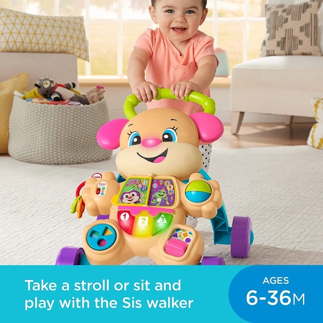 Ходунки - штовхач Fisher-Price Laugh & Learn, Puppy Walker Розумне цуценя зі звуковими ефектами (FHY95) - изображение 6