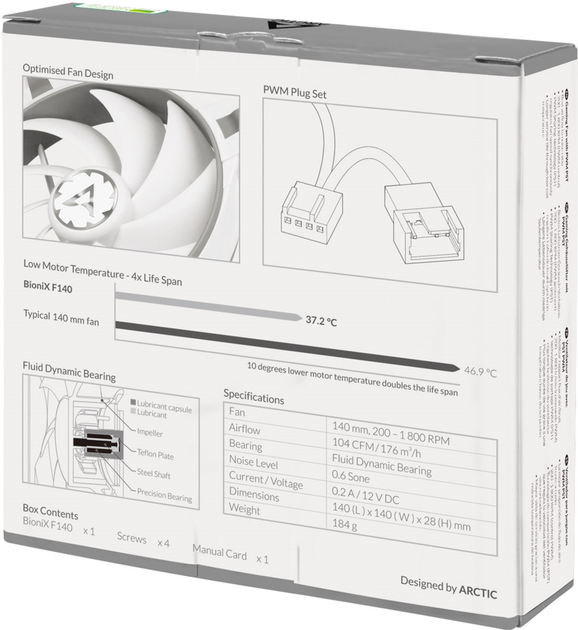 Кулер Arctic BioniX F140 — Grey/White (ACFAN00162A) - зображення 6