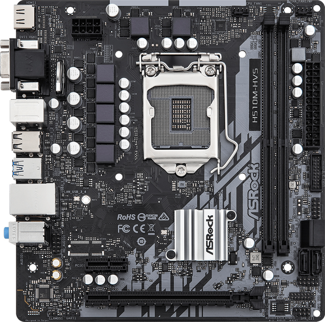 Płyta główna ASRock H510M-HVS R2.0 (s1200, Intel H510, PCI-Ex16) - obraz 1