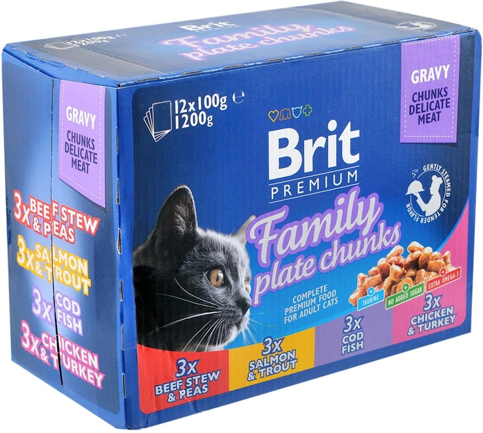 Mokra karma dla kotów BRIT Premium Mix smaków - saszetki 12x100g (8595602506255) - obraz 2