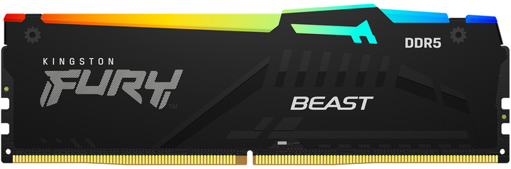 RAM Kingston Fury DDR5-5200 16384MB PC5-41600 (zestaw 2x8192) Beast AM5 RGB 1Rx8 czarny (KF552C36BBEAK2-16) - obraz 2
